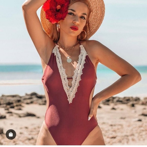 Maroon Medium swim one piece 💕 - Picture 4 of 4